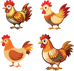 Chicken hen bird illustration design 