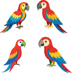Parrot coloring line art vector design 
