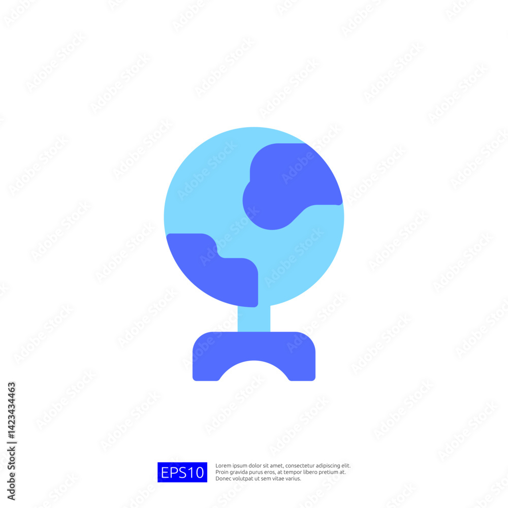 Poster educational globe icon representing knowledge and science for learning and exploration in a global c