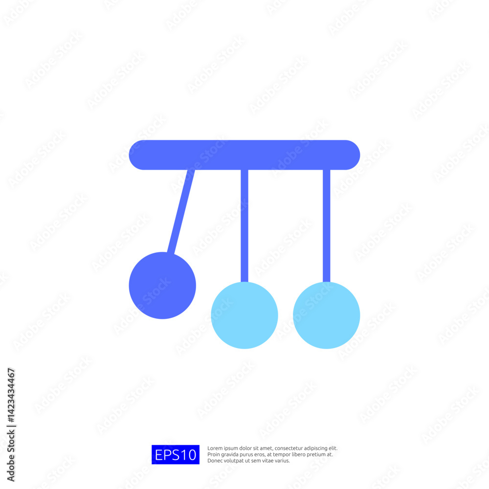 Poster dynamic pendulum icon illustrating principles of physics and motion in educational contexts related 