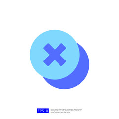 Obraz premium Icon of a Cancel Button in Blue Circle Design for Digital Applications and Web Interfaces