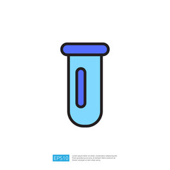 Laboratory Test Tube Icon Representing Scientific Research and Experimentation in Education and Science