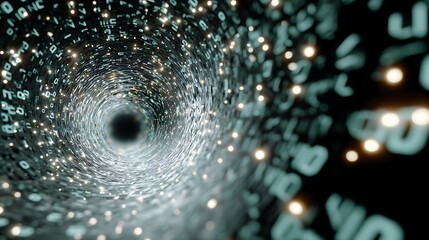The Infinite Journey Through Data and Code Represented by a Digital Tunnel