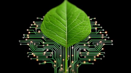 The Harmony of Nature and Technology Represented in a Leaf Design