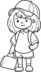 Cute cartoon, children, school age, illustration, hand drawn