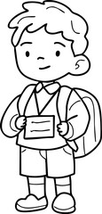 Cute cartoon, children, school age, illustration, hand drawn