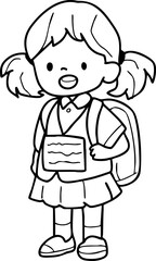 Cute cartoon, children, school age, illustration, hand drawn