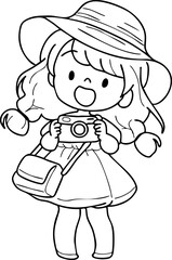 Cute cartoon, children, school age, illustration, hand drawn