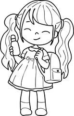Cute cartoon, children, school age, illustration, hand drawn