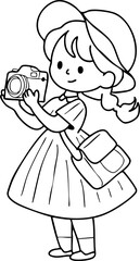 Cute cartoon, children, school age, illustration, hand drawn