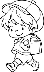 Cute cartoon, children, school age, illustration, hand drawn
