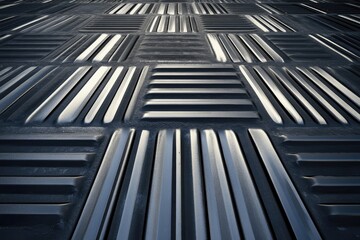 Obraz premium Geometric metal floor pattern