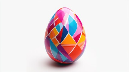 Vibrant, colorful Easter egg with geometric design