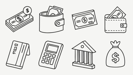 credit card line icon set  set of 30 outline icons (3).eps