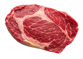 Fototapeta premium Fresh Raw Chuck Steak with Marbling isolated on White Background for Cooking