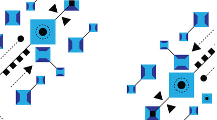 Modern Ethnic Square Shapes and Lines Banner Design Element. Graphic design elements and resources vector art