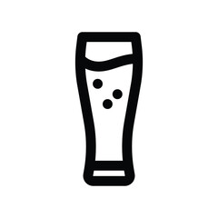 illustration graphic vector is a black outline icon of a pilsner glass, perfect for beer, pub, and bar-themed designs. Ideal for showcasing refreshing drinks in event, beverage, or social media visual