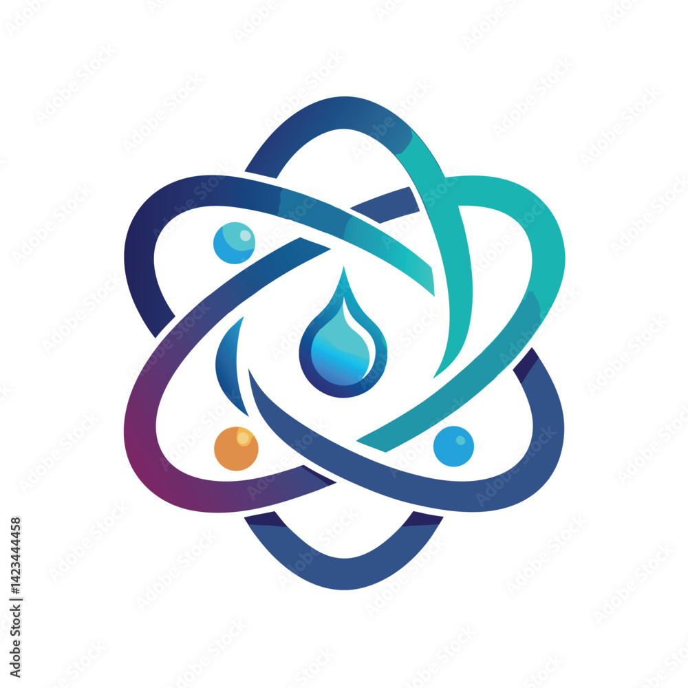 Poster elegant logo design showcasing the concept of quantum cryptography featuring interconnected shapes a