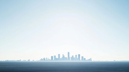 Fototapeta premium Empty cityscape horizon at dawn
