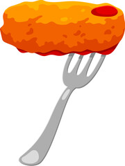 Fast food chicken nugget snack cartoon alphabet font digit 7 seven. Fastfood menu appetizer cartoon math typeface digit, takeaway meal vector alphabet font number. Fast food alphabet numeral symbol