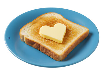 Heart-Shaped Butter on Buttered Toast: A Perfect Breakfast transparent background