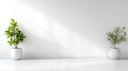 Minimalist interior design with plants