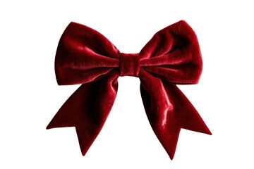 Naklejka premium A red velvet bow on black