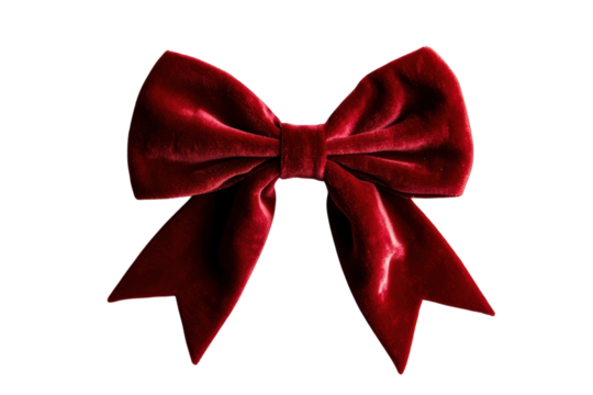 A red velvet bow on black