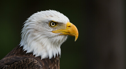 Fototapeta premium Eagle Profile Portrait Bird of Prey with Sharp Gaze