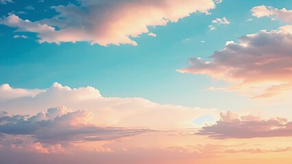 Fototapeta premium Spectacular sunset with pink clouds and blue sky.