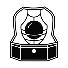 a chest cavity with a glowing unreachable orb trapped inside