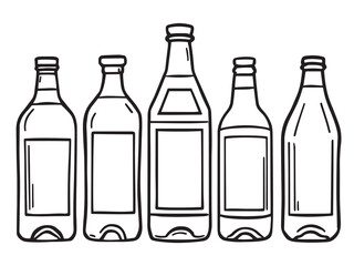 Tonic Water vector line art illustration