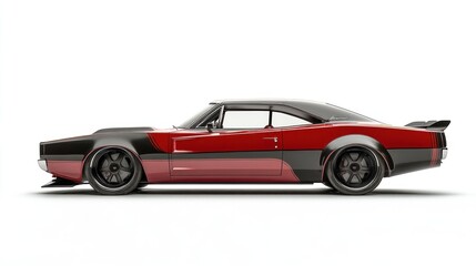 Red and black custom muscle car
