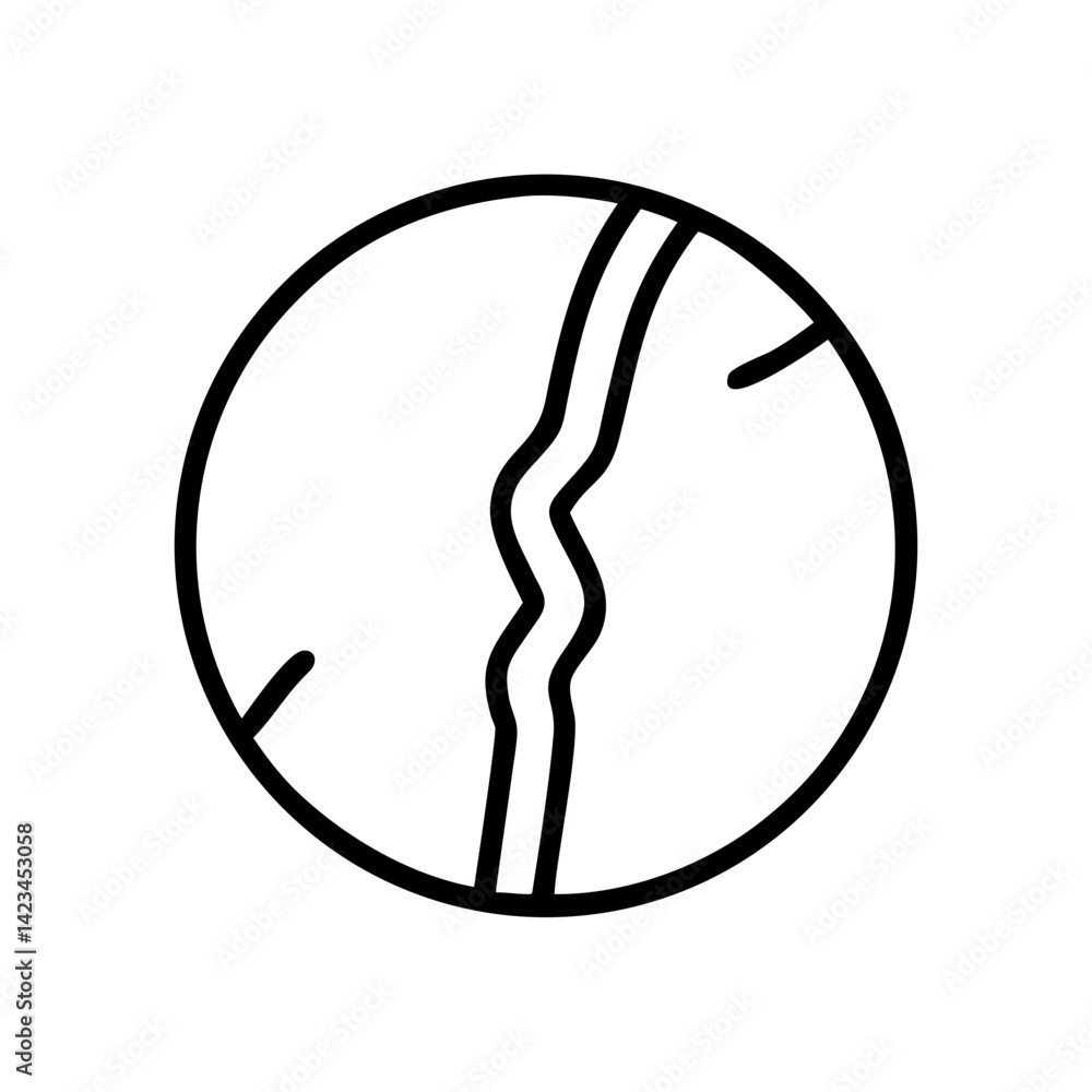 Poster smooth round shape with wavy lines on white background