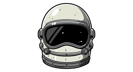 Fototapeta premium Cartoon astronaut helmet illustration space exploration graphic design