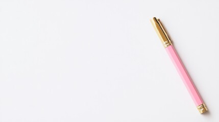 Pink pen on white background