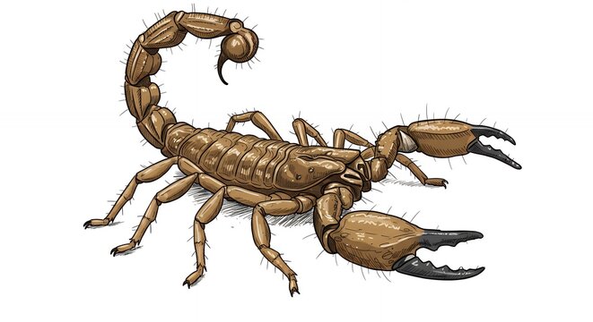 brown scorpion on white background clip art preview