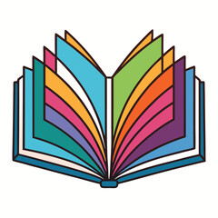 Colorful Open Book Illustration for Education Concept
