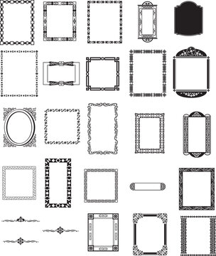 set of decorative frames, borders, borders, frames, frames, vector, illustration. vector illustration