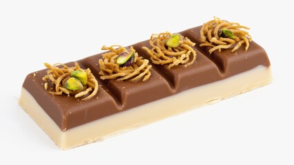 Chocolate dessert with crunchy pistachio nuts.