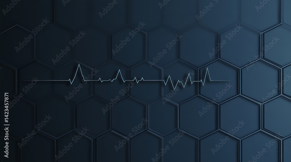 Poster abstract blue technology background with hexagonal and line shapes. medical healthcare. medical tech