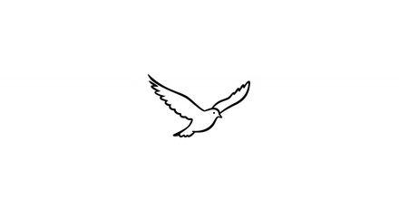 Minimalist line art bird in flight simple elegant bird design