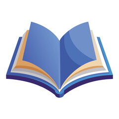 Open Blue Book Illustration for Education and Learning