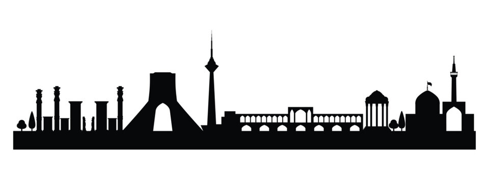Tehran, Iran Skyline Silhouette