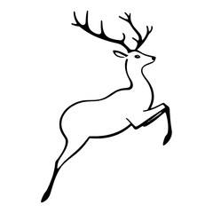 Fototapeta premium Elegant Deer Silhouette Vector Minimalist Graphic Illustration For Nature Themed Designs Holiday Decor