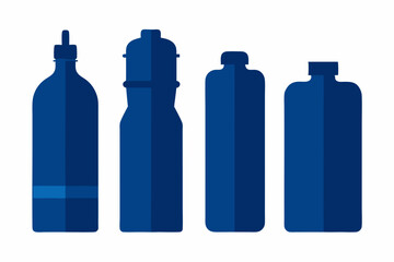 set of Water Bottle silhouette vector illustration