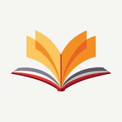 Abstract Open Book Design with Orange and Red Pages