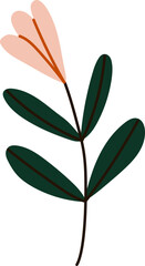 cute flowers with branches and leaf natural illustration