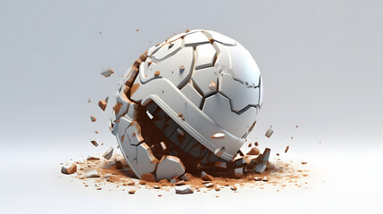 Soldiers helmet damaged abandoned isometric 3D