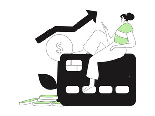 Internet financial management investment flat vector concept operation hand drawn illustration
